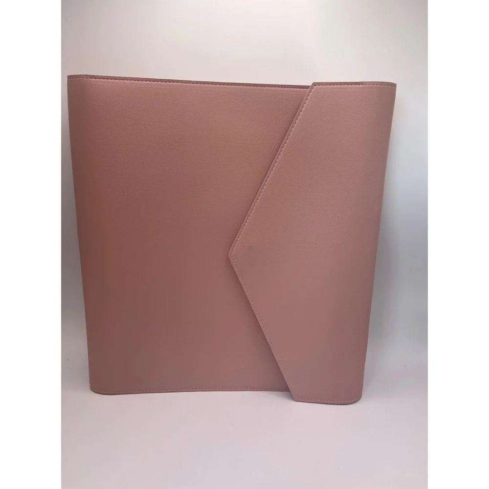 The Budget Mom Large Folio Pink  Blush Faux Leather Organizer Planner Cover
